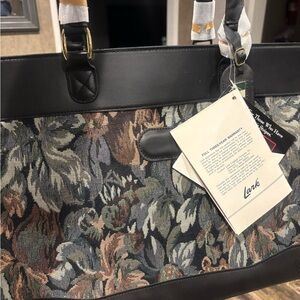 Lark & Ro Floral Travel Bag - Black and Brown